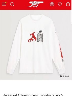 Arsenal White Long-Sleeve Graphic Tee - Men's